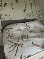 Boxspring 180x220 (alleen box en hoofdbord), Gebruikt, Bruin, Tweepersoons, Ophalen of Verzenden