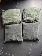 Groene Sierkussens 4 stuks, Huis en Inrichting, Woonaccessoires | Kussens, Ophalen of Verzenden, Gebruikt, Groen, Vierkant