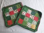 Set van 2 vintage kerst sierkussenhoezen. 37 x 36 cm., Ophalen of Verzenden, Zo goed als nieuw