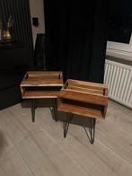 2 nachtkastjes van massief acaciahout, Ophalen of Verzenden, Zo goed als nieuw, Minder dan 45 cm
