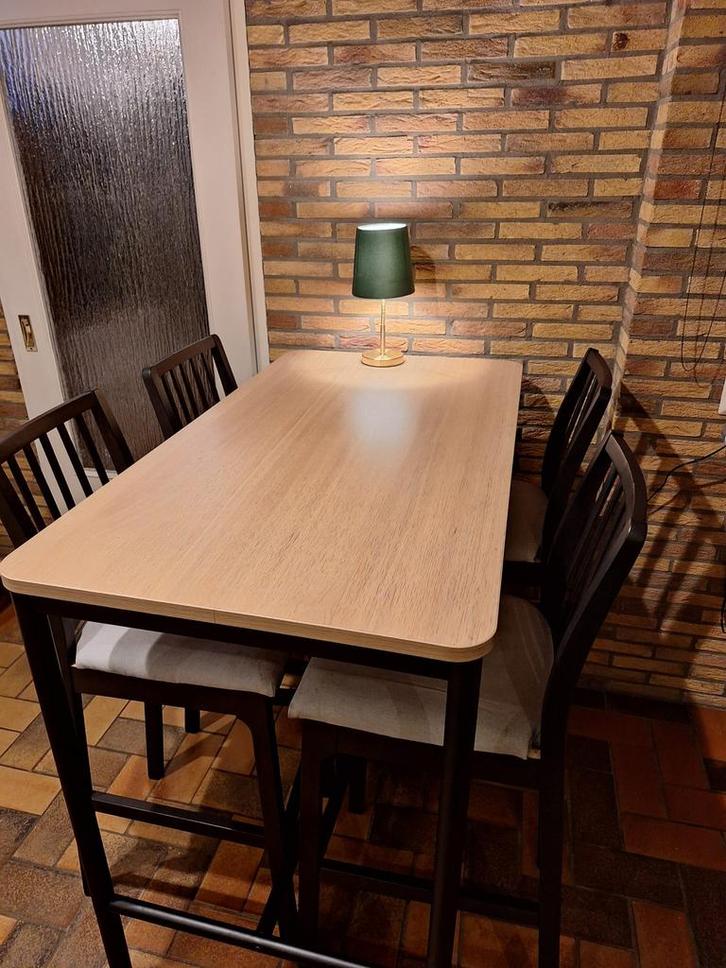Bartafel met 4 stoelen van Ikea, Huis en Inrichting, Tafels | Eettafels, Zo goed als nieuw, 50 tot 100 cm, 100 tot 150 cm, Rechthoekig