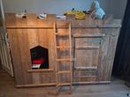 Stoer Kinderbed Kasteel 2 slaapplekken, Ophalen, 180 cm of meer, 85 tot 100 cm, Lattenbodem