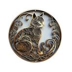 Vintage aluminium ronde bordjes Katten (20x20cm), Huis en Inrichting, Woonaccessoires | Wanddecoraties, Ophalen of Verzenden, Nieuw
