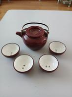 Yixing ? Chinees paars geglazuurd theepotje 4 kopjes servies, Ophalen of Verzenden