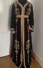 Takchita/Takshita/Kaftan/Caftan zwart/goud rode voering S/M, Maat 38/40 (M), Overige typen, Zwart, Nieuw