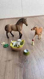 Schleich paard veulen hond set compleet, Nieuw, Ophalen of Verzenden