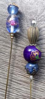 Om 1900 - 1925 Glas Keramiek Hoed Speld Hoedenspeld Dame
