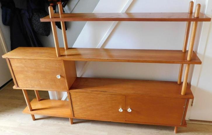 50er Jaren Stokkenkast, Lutjens den Boer, Huis en Inrichting, Kasten | Wandmeubels, Gebruikt, Minder dan 100 cm, 25 tot 50 cm