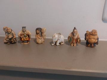 Antieke-stijl Netsuke Set (6 stuks) beschikbaar voor biedingen