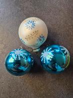 Vintage blauwe kerstballen, Diversen, Kerst, Ophalen of Verzenden