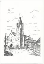 Hout-Blerick, Venlo - St. Josephkerk tekening 1984, Verzamelen, Ansichtkaarten | Nederland, Ongelopen, Limburg, Verzenden, 1980 tot heden