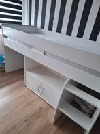 Halfhoogslaper wit zonder matras, Huis en Inrichting, Slaapkamer | Stapelbedden en Hoogslapers, Ophalen, Gebruikt, 90 cm, Eenpersoons