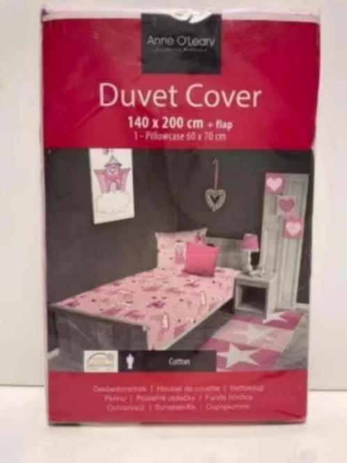 NIEUW! “Anne O’Leary” dekbedovertrek set 140x200, roze,€10,9, Kinderen en Baby's, Kinderkamer | Beddengoed, Nieuw, Dekbedovertrek