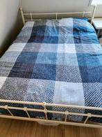 Wit metalen 2-persoons bed 160x200 + 2 lattenbodems, Ophalen, Gebruikt, Tweepersoons, 200 cm