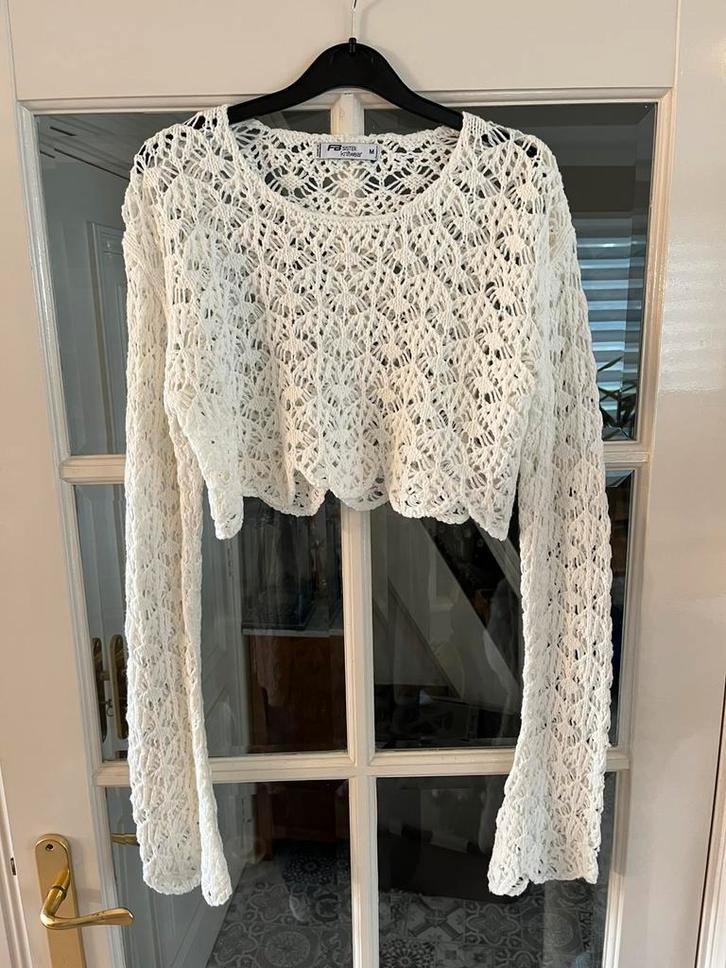 Witte gehaakte trui mt M FB sisters, Kleding | Dames, Truien en Vesten, Zo goed als nieuw, Maat 38/40 (M), Wit, Ophalen of Verzenden
