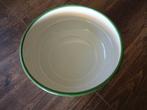 Nestschaal, emaille, écru/groene rand, jaren 50, Ophalen of Verzenden