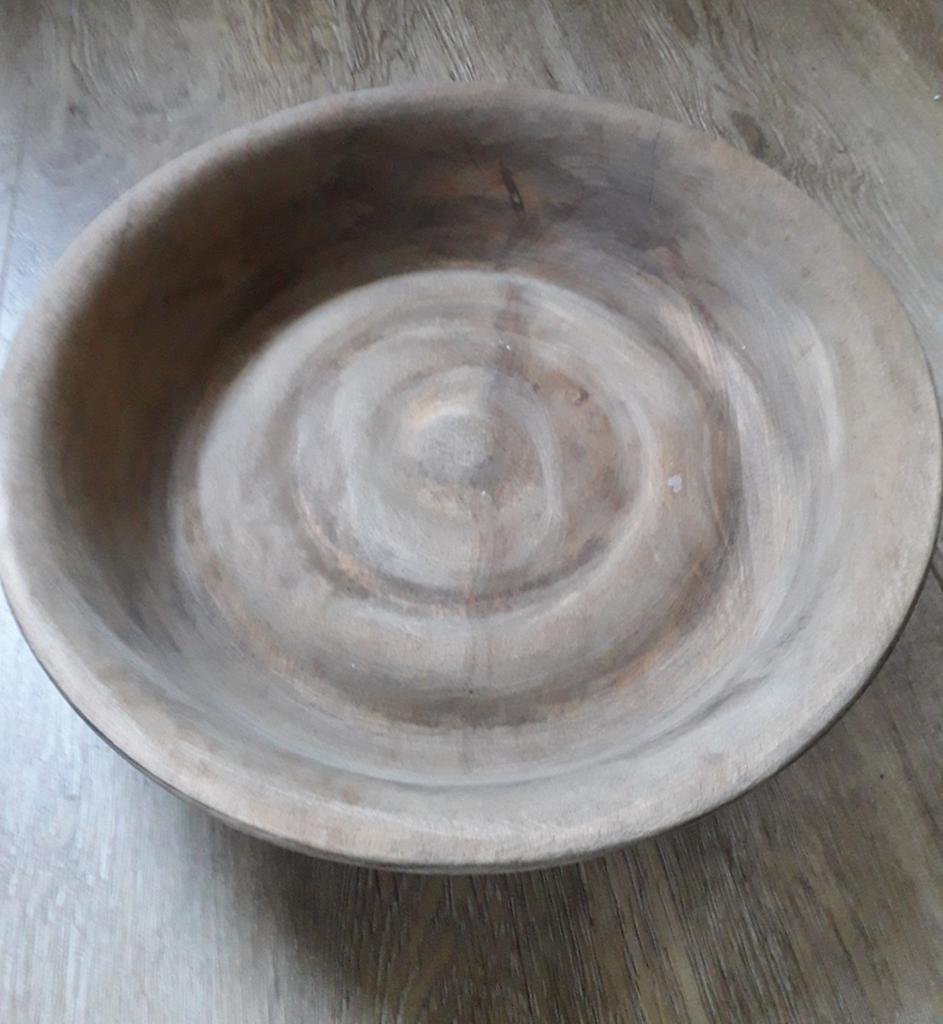 Houten schaal/ olijfbak, Huis en Inrichting, Woonaccessoires | Schalen en Manden, Ophalen, Zo goed als nieuw, Rond, Hout