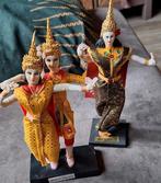 Vintage Thaise Danseressen handgemaakte Beeldjes - Set van 3, Ophalen of Verzenden