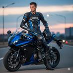 Büse Motoroverall / 2-delige combi (blauw/zwart) maat 52, Overige merken, M, Heren, Tweedehands