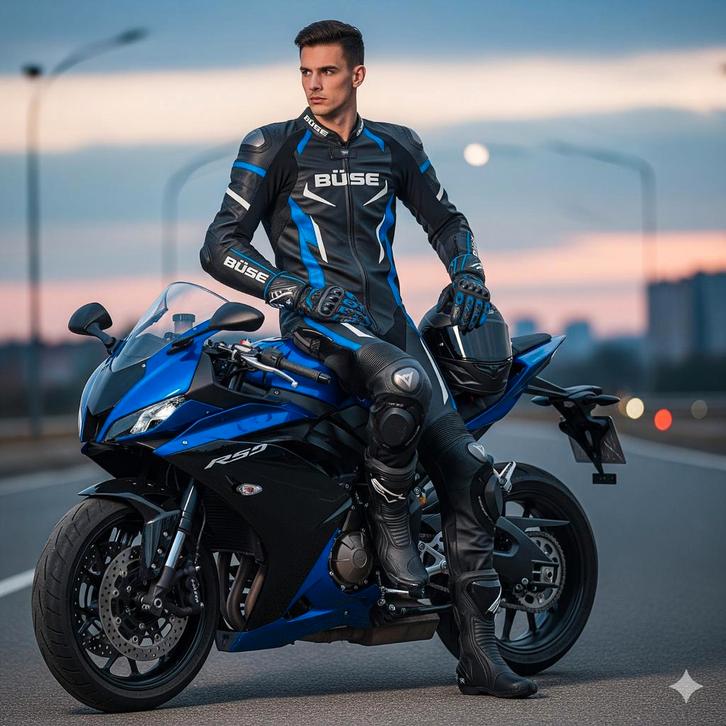 Büse Motoroverall / 2-delige combi (blauw/zwart) maat 52, Motoren, Kleding | Motorhelmen, Heren, Overige typen, M, Overige merken