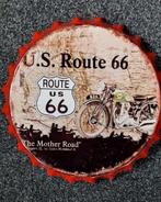 Wandbord blik bierdop route 66, Verzenden, Nieuw, Reclamebord