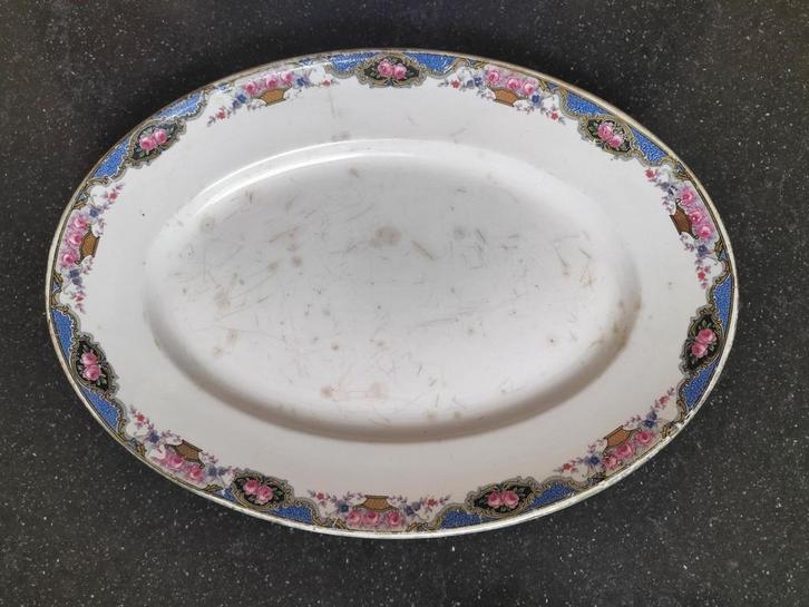 Antieke serveerschaal Digoin- Frankrijk 1920-1940, Antiek en Kunst, Antiek | Servies los, Ophalen of Verzenden