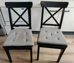 Zwarte IKEA Ingolf stoelen, 4 stuks, Vier, Gebruikt, Hout, Zwart