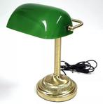 Vintage Notaris lamp Bankierslamp Groene kap glas antiek, Huis en Inrichting, Lampen | Tafellampen, Ophalen of Verzenden, Zo goed als nieuw