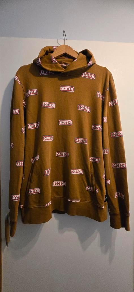 Scotch & Soda Trui met Capuchon - ZGAN, Kleding | Heren, Truien en Vesten, Zo goed als nieuw, Maat 56/58 (XL), Bruin, Ophalen of Verzenden