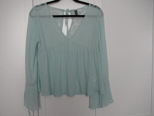 Ongedragen transparante blouse, V-hals, maat 36, mintgroen, Kleding | Dames, Blouses en Tunieken, Nieuw, Maat 36 (S), Groen, Verzenden