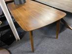 Retro vintage eettafel walnoot kleur 240x100 afgeronde hoek, Huis en Inrichting, Tafels | Eettafels, Ophalen, Zo goed als nieuw