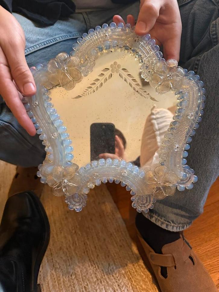 Muranoglas Spiegel, Antiek en Kunst, Antiek | Spiegels, Minder dan 50 cm, Minder dan 100 cm, Overige vormen, Ophalen