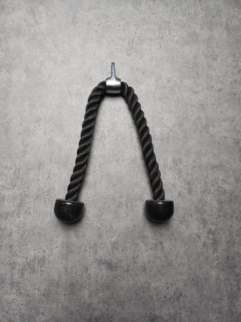Triceps touw voor kabelmachine – stevige kwaliteit fitness a, Sport en Fitness, Fitnessmaterialen, Zo goed als nieuw, Armen, Borst