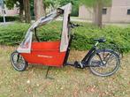 Elektrische Bakfiets nl Cargo Long met 2 accu's en regenhuif, Fietsen en Brommers, Fietsen | Bakfietsen, Gebruikt, 2 kinderen