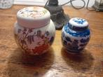 Twee vintage gemberpotjes, 13 en 10 cm, Ophalen of Verzenden