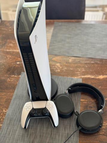 Ps5 digital edition + controller en headset in topstaat! beschikbaar voor biedingen