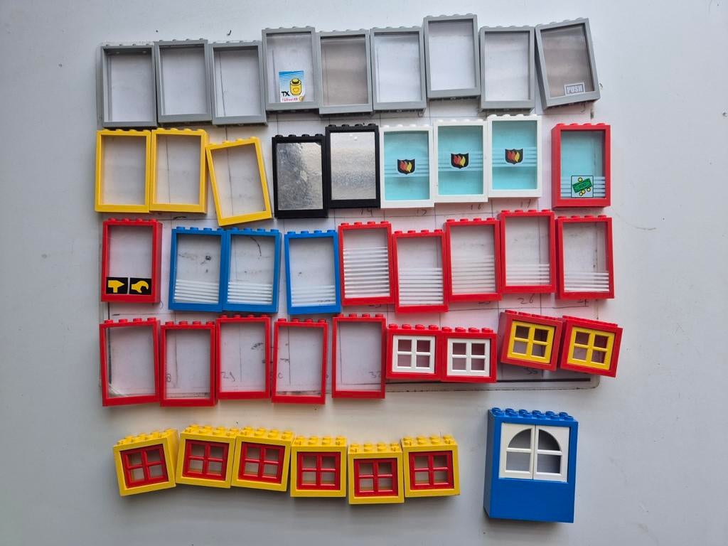 Lego raam vintage town onderdelen duplo bank ziekenhuis, Ophalen of Verzenden