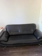 Zwarte leren fauteuil, Ophalen, Eenpersoons, 75 tot 100 cm, Zo goed als nieuw