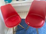 2 rode eetkamerstoelen, Huis en Inrichting, Stoelen, Ophalen, Gebruikt, Rood, Twee