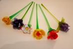 6 Grote vintage, Murano glas bloemen, handgemaakt, Ophalen of Verzenden