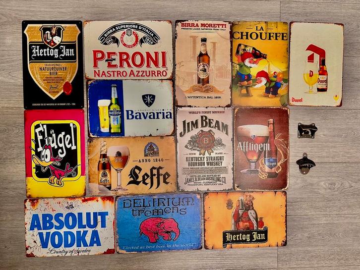 Bierborden met bekende biermerken | Nieuwstaat | 30 x 20 cm, Verzamelen, Merken en Reclamevoorwerpen, Nieuw, Reclamebord, Ophalen of Verzenden