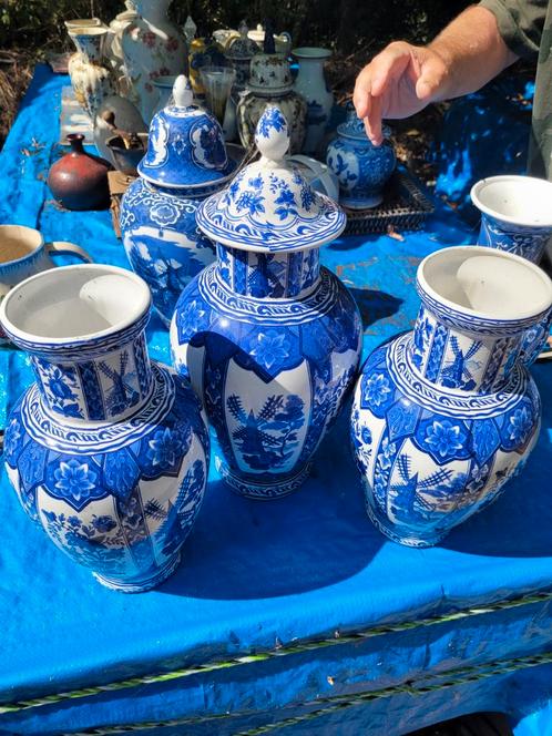 Delfts Blauw Vazen en Potten Collectie, Antiek en Kunst, Antiek | Vazen, Ophalen