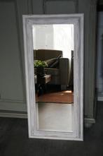 844 Langwerpige houten spiegel 42.5 x 92.5 Facet geslepen, Minder dan 50 cm, Ophalen of Verzenden, Zo goed als nieuw, Minder dan 100 cm