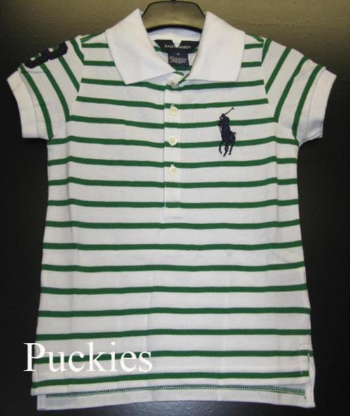 Ralph Lauren big pony meisjes polo wit/groen maat 116 *, Kinderen en Baby's, Kinderkleding | Maat 116, Nieuw, Meisje, Shirt of Longsleeve
