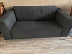 Antraciet grijs zwart loungebank 2 zits compact schoon, 150 tot 200 cm, Stof, Ophalen of Verzenden, 75 tot 100 cm
