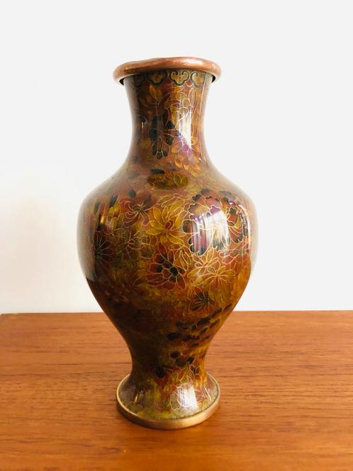 Koperen Vaas met Bloemmotieven Vintage Stijlvolle Decoratie, Antiek en Kunst, Antiek | Vazen, Ophalen