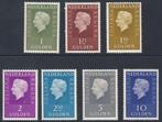 Nederland, Postfris Kon. Juliana Regina NVPH 952/958, Postzegels en Munten, Na 1940, Verzenden, Postfris