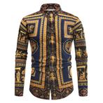 Heren barok overhemd 12 luxe gouden kamper shirt zwart blauw, Kleding | Heren, Nieuw, Verzenden