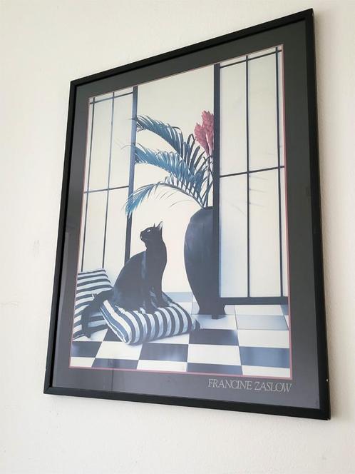 Francine Zaslow 'Untitled, The Black Cat' litho retro 80s, Antiek en Kunst, Kunst | Litho's en Zeefdrukken, Ophalen