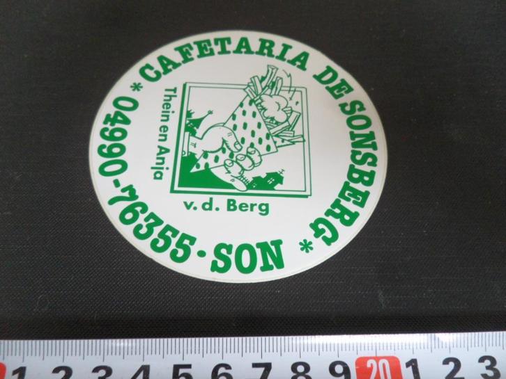 sticker Son Cafetaria De SONSBEREG Thein en Anja v.d. Berg *, Verzamelen, Stickers, Zo goed als nieuw, Bedrijf of Vereniging, Ophalen